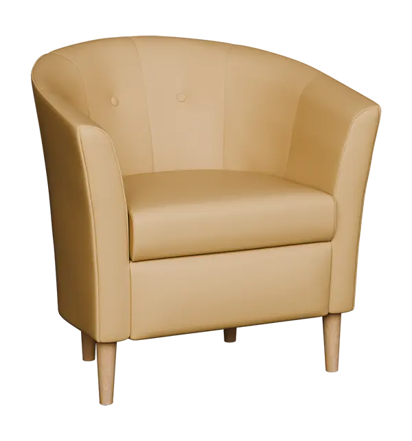 CHARLOTTE 1, křeslo, koženka béžová